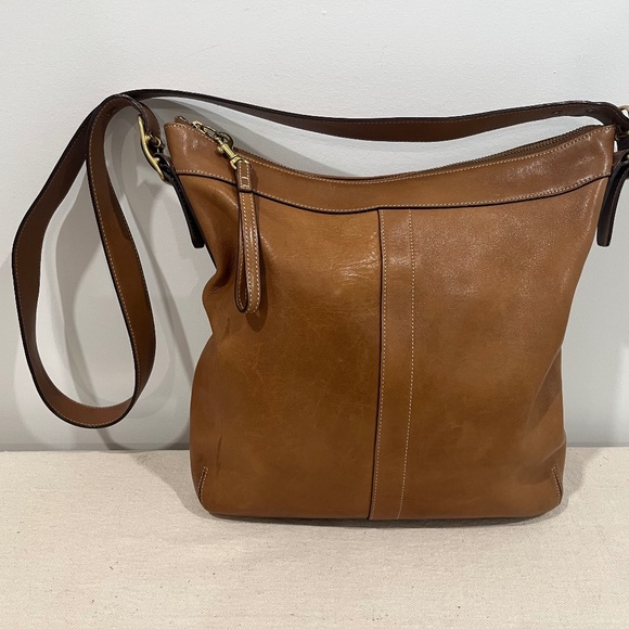 Vintage Coach Legacy H2S-9325 Leather Crossbody Shoulder Bag Brown Authentic - Picture 1 of 11